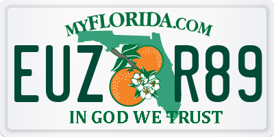 FL license plate EUZR89