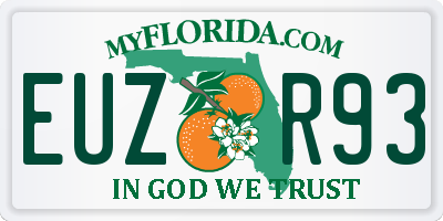 FL license plate EUZR93