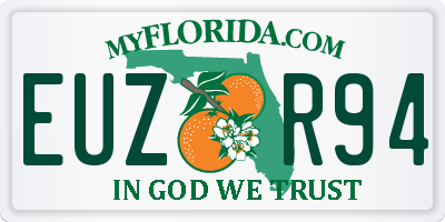 FL license plate EUZR94