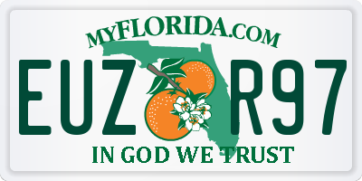 FL license plate EUZR97