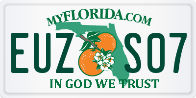 FL license plate EUZS07
