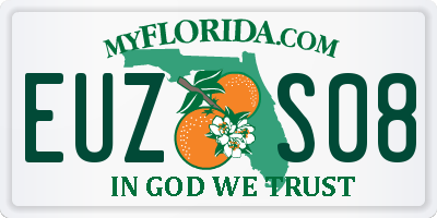 FL license plate EUZS08
