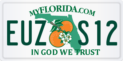 FL license plate EUZS12