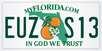 FL license plate EUZS13