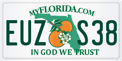 FL license plate EUZS38