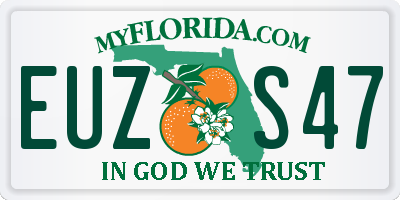 FL license plate EUZS47