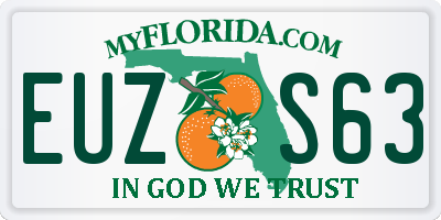 FL license plate EUZS63