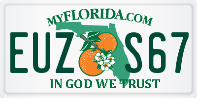 FL license plate EUZS67