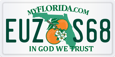 FL license plate EUZS68