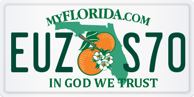 FL license plate EUZS70