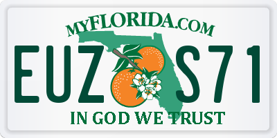 FL license plate EUZS71