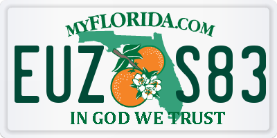 FL license plate EUZS83