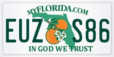 FL license plate EUZS86