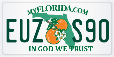 FL license plate EUZS90