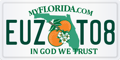 FL license plate EUZT08