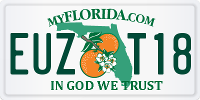 FL license plate EUZT18