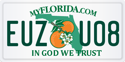 FL license plate EUZU08