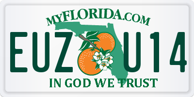 FL license plate EUZU14