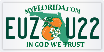 FL license plate EUZU22