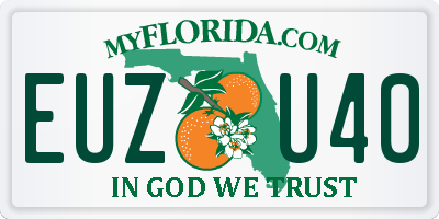 FL license plate EUZU40