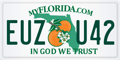 FL license plate EUZU42