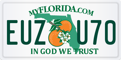 FL license plate EUZU70