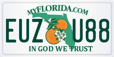 FL license plate EUZU88