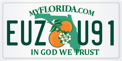 FL license plate EUZU91