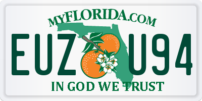 FL license plate EUZU94