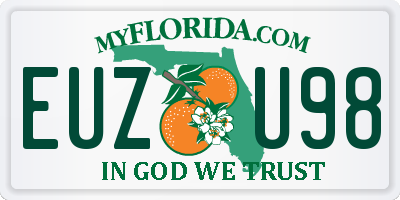 FL license plate EUZU98