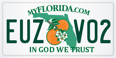 FL license plate EUZV02
