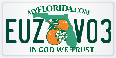 FL license plate EUZV03