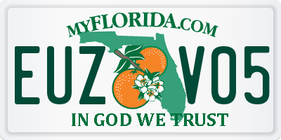 FL license plate EUZV05