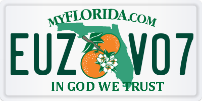 FL license plate EUZV07