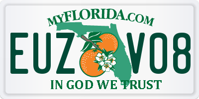 FL license plate EUZV08