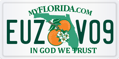 FL license plate EUZV09