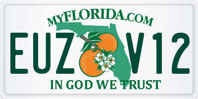 FL license plate EUZV12
