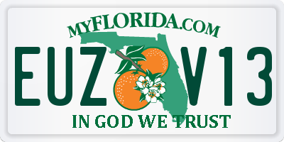FL license plate EUZV13