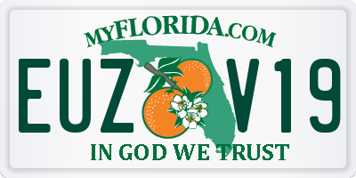 FL license plate EUZV19