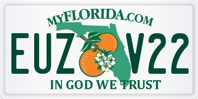 FL license plate EUZV22