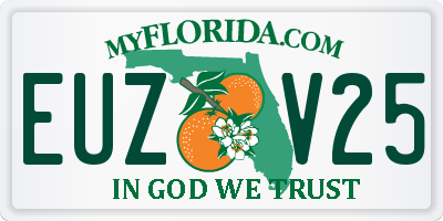 FL license plate EUZV25