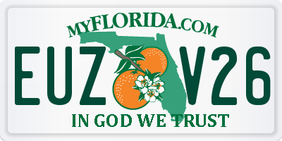FL license plate EUZV26