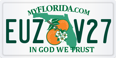 FL license plate EUZV27