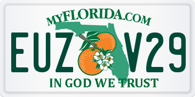 FL license plate EUZV29