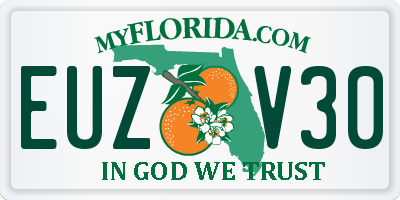 FL license plate EUZV30