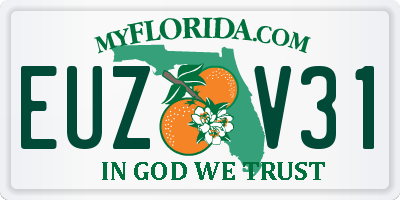 FL license plate EUZV31