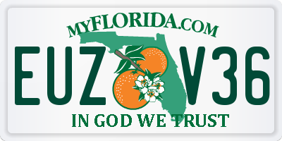 FL license plate EUZV36