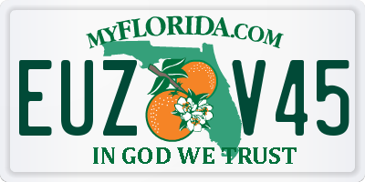 FL license plate EUZV45