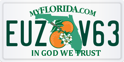 FL license plate EUZV63