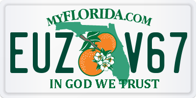 FL license plate EUZV67